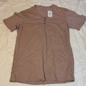 Cotton On Men's Tan Henley Tee